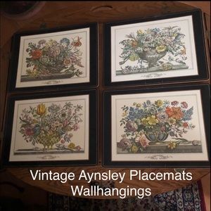 Vintage English Flower Placemats or Wallhangings